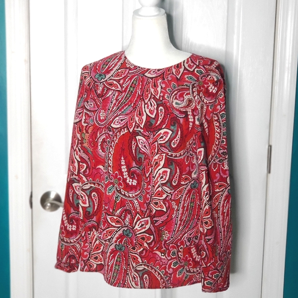 J. Jill Paisley Top XS NWOT